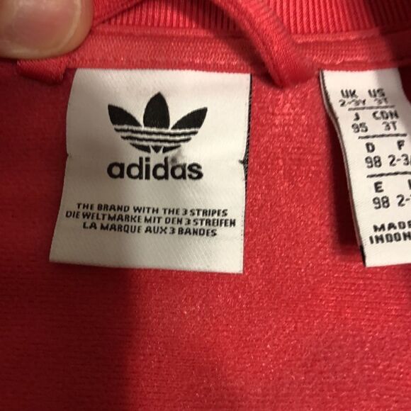 Adidas Girls 3 striped Zip Up Jacket Size 3T - Picture 3 of 6